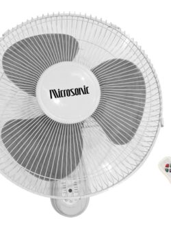 Ventilador De Pared Microsonic Vpd1601 Con 3 Aspas Color Gris Estructura Color Blanco, 40cm De Diámetro