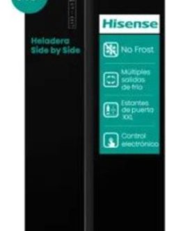 Heladera Hisense Rd-67 Side By Side 518l Premium Black Glass