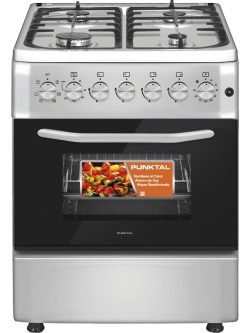 Cocina Punktal Combinada 4 Hornallas Pk-1970 Tk Color Gris