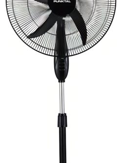 Ventilador De Pie Punktal Pk-5012vt Con 5 Aspas Color Negro Estructura Color Negro, 50cm De Diámetro