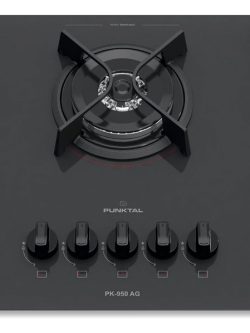 Anafe A Gas Empotrable Punktal 5 Hornallas Vidrio Negro Triple Llama